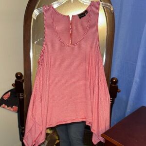 Chic Red Striped Sleeveless Tank Top